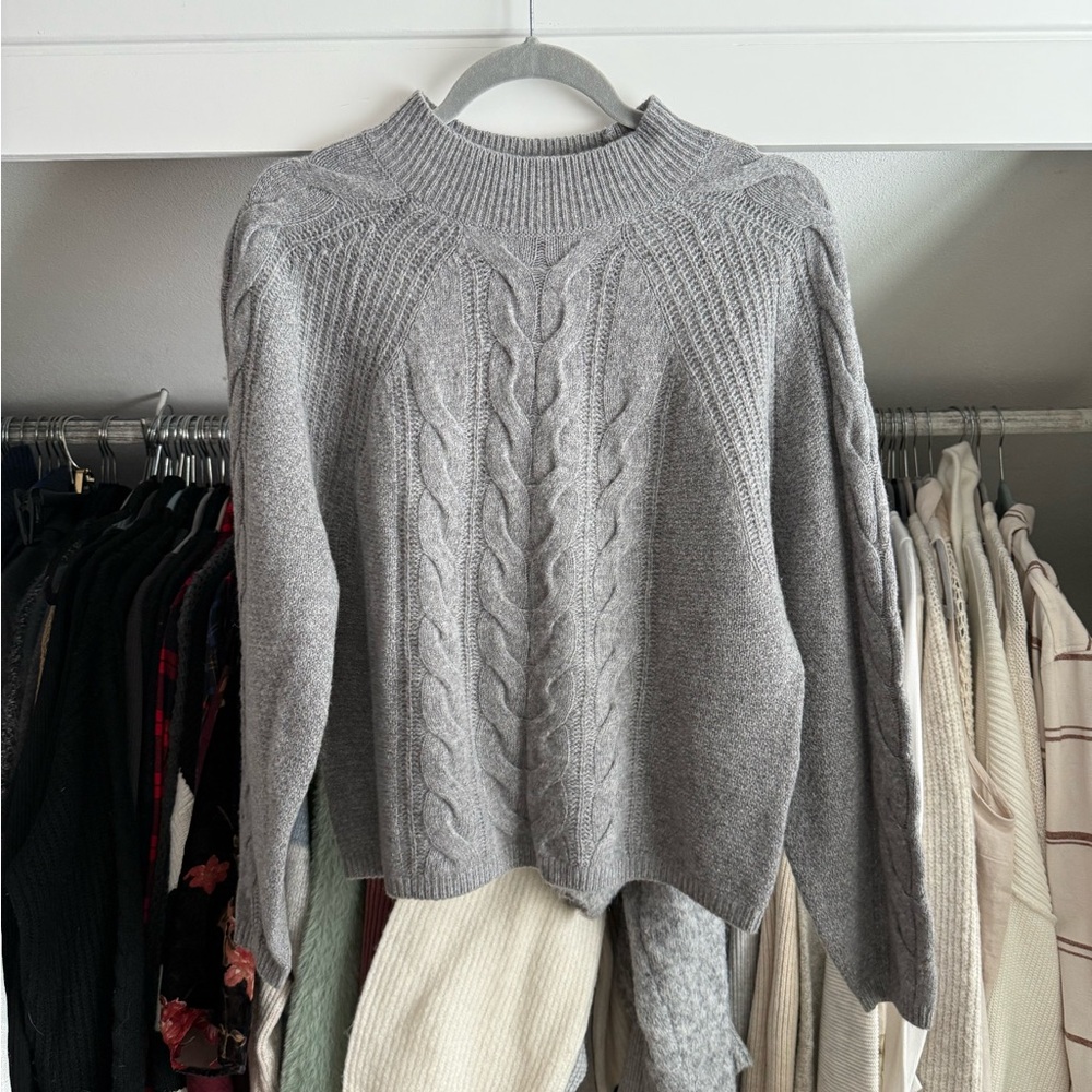 Gray Cable Knit Sweater